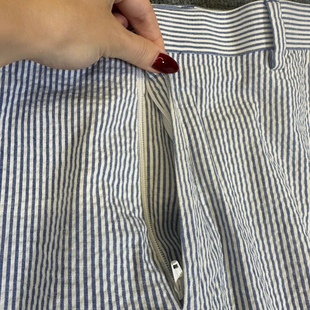 Tommy Hilfiger Mens Seersucker Striped Dress Pants Blue White 38W x 30L